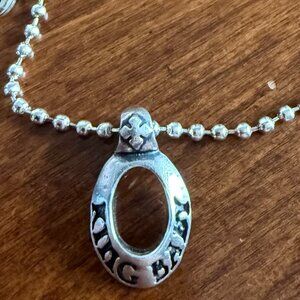 King Baby Logo Charm Pendant Ball Chain Sterling Silver 925 Necklace